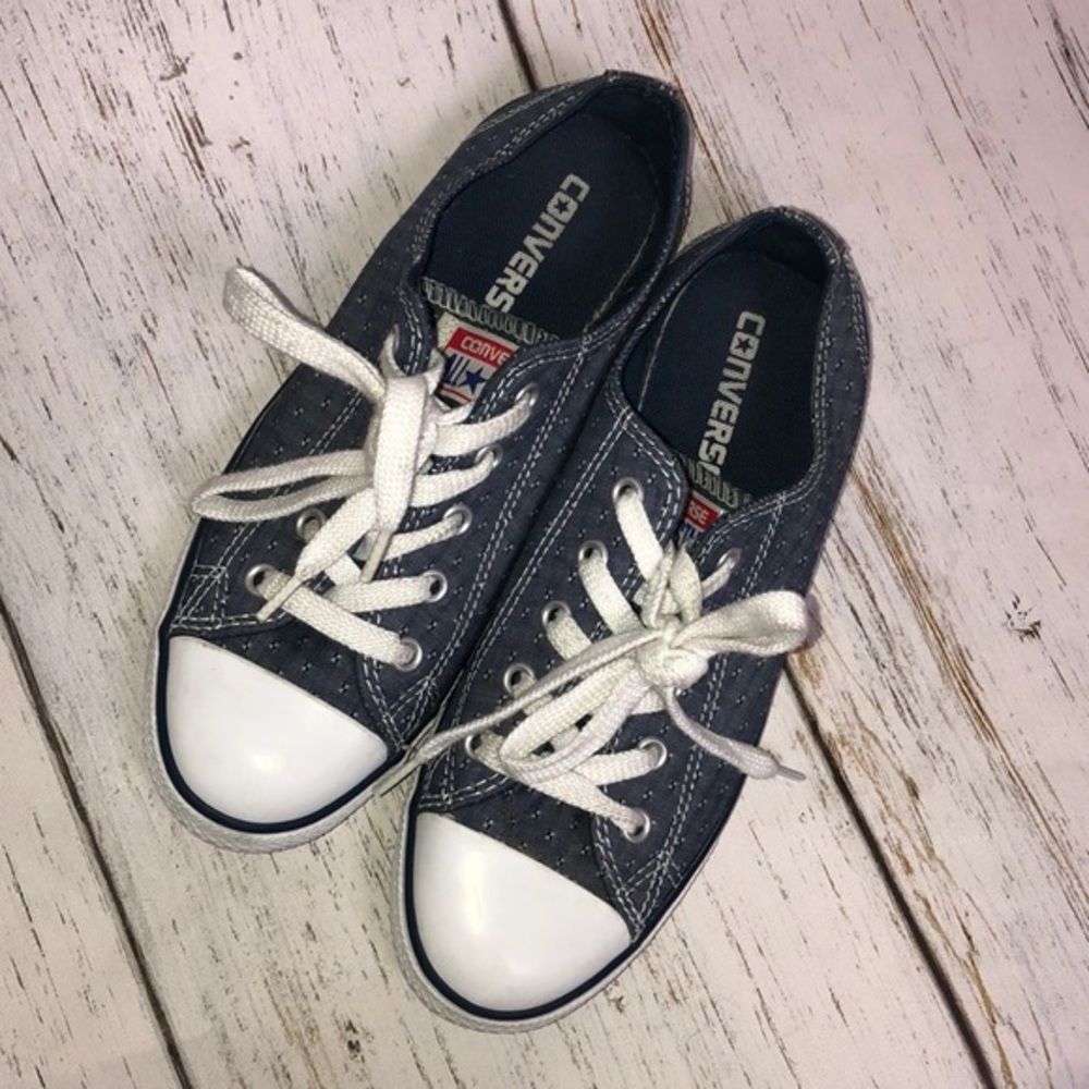 Blue Chuck Taylor Dainty Chambray Low Top Sneaker - Picture 3 of 9